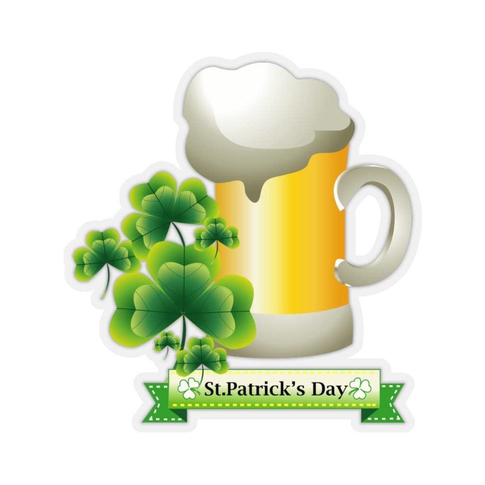 Kiss-Cut Stickers - St. Patrick's Day - Beer (2"x2", White)