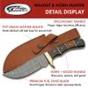 SZCO Supplies 9.75" Horn/Wood Handle Full Tang Damascus Steel Outdoor Hunting Knife With Sheath view 2