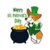 Kiss-Cut Stickers - St. Patrick's Day - Happy St, Patrick's Day - Dog (6"x6", Transparent) view 1