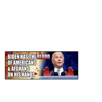 Biden Blood on His Hands Vinyl Sticker Decal (3.37" x 9") | Peel & Stick | Biden, President, Political, Republican, Humor