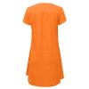 Summer Dresses for Women's Plus Size Short Sleeve Loose Cotton Linen Top Shirt Dress Ladies Knee Length Midi Sundress view 3