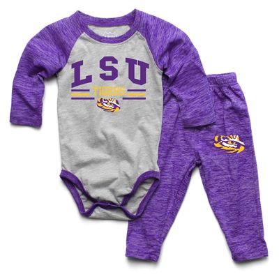 Wes and Willy Baby Sports Fan LSU One Piece and Pant Set 6M