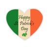 Kiss-Cut Stickers - St. Patrick's Day - Irish - Heart (6"x6", White) view 1