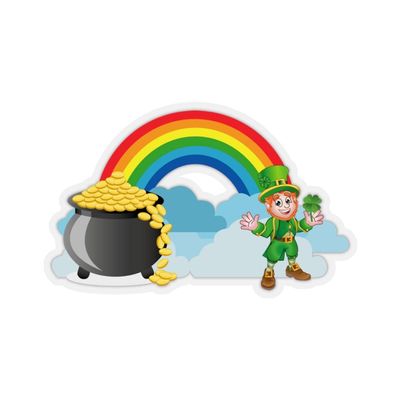 Kiss-Cut Stickers - St. Patrick's Day - Pot of Gold (4"x4", Transparent)