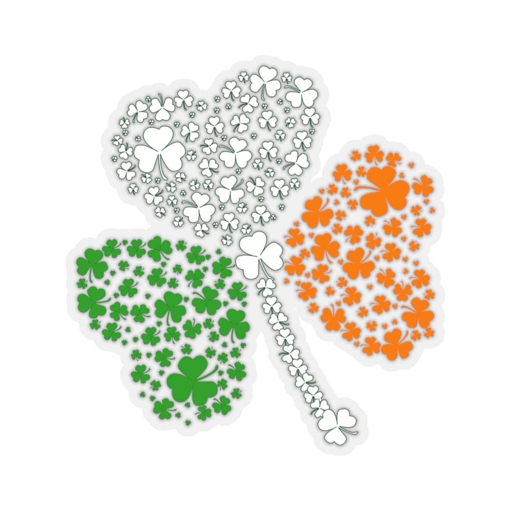 Kiss-Cut Stickers - St. Patrick's Day - Leaf Clovers (6"x6", Transparent)