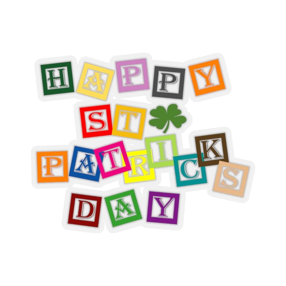 Kiss-Cut Stickers - St. Patrick's Day - Blocks (6"x6", White)
