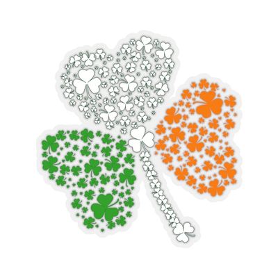 Kiss-Cut Stickers - St. Patrick's Day - Leaf Clovers (3"x3", White)