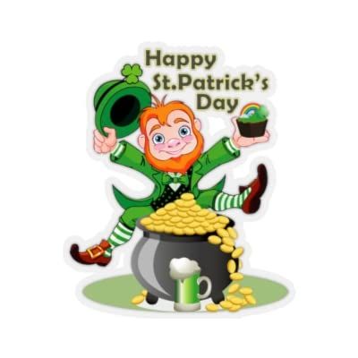 Kiss-Cut Stickers - St. Patrick's Day - Leprechaun's St Patrick's Day (2"x2", Transparent)