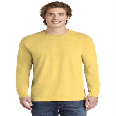 Comfort Colors Men's Adult Long Sleeve Tee, Style 6014 (X-Large, Butter)