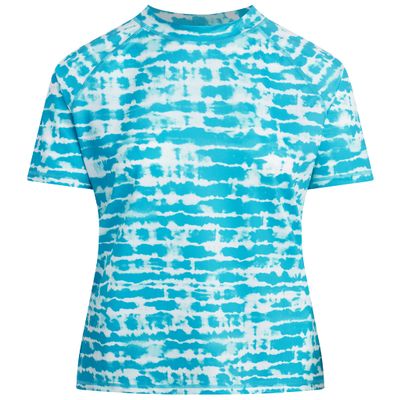 Kanu Surf Women's Standard Marina UPF 50+ Short Sleeved Active Rashguard & Workout Top, Harmony Aqua, X-Small