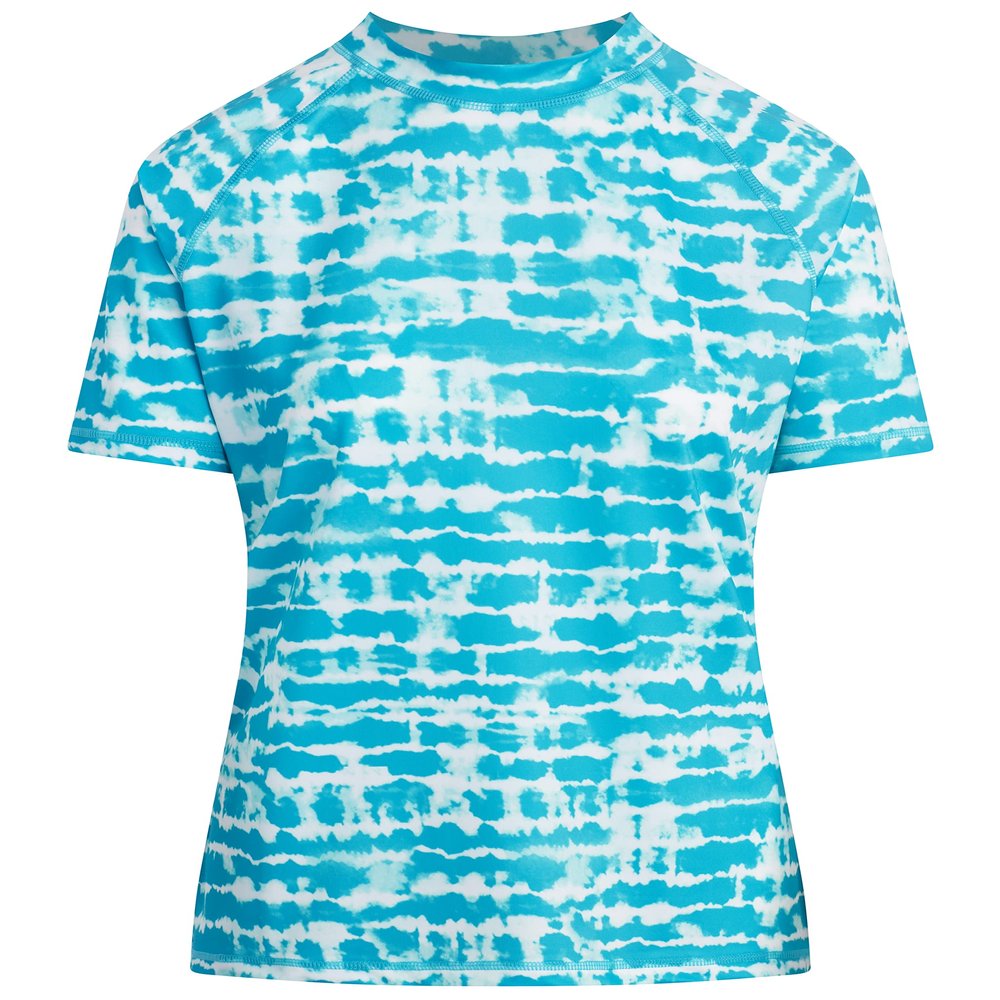 Kanu Surf Women's Standard Marina UPF 50+ Short Sleeved Active Rashguard & Workout Top, Harmony Aqua, X-Small