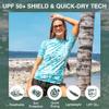 Kanu Surf Women's Standard Marina UPF 50+ Short Sleeved Active Rashguard & Workout Top, Harmony Aqua, X-Small view 2