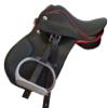 Equitem Leather Rocking Horse, Display or Dog English All Purpose Saddle with Leathers and Irons (Black with Pink) view 1