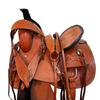 Brown Leather Western Roping Ranch Saddle 15 16 17 18 Tooled Horse TACK Set (18 Inch) view 1
