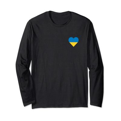Ukraine Small Heart Support Ally Love Long Sleeve T-Shirt