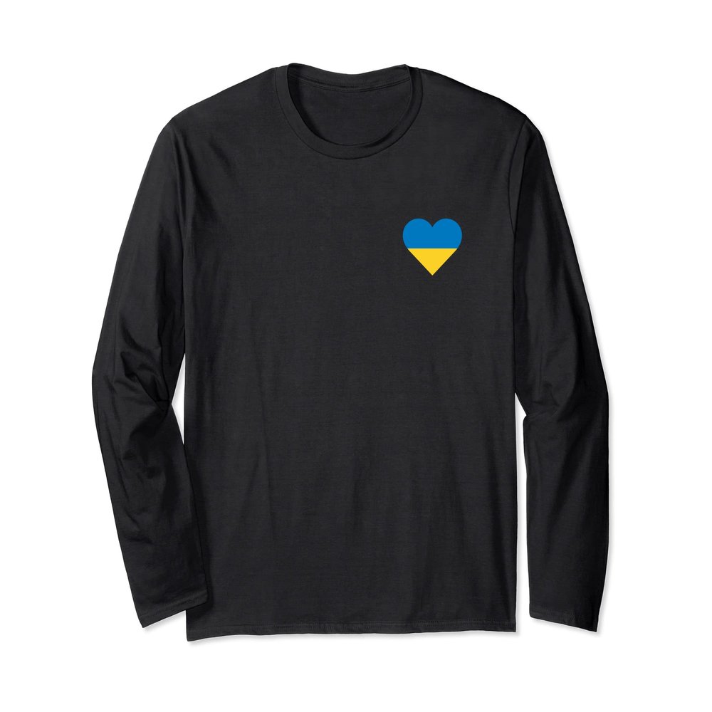 Ukraine Small Heart Support Ally Love Long Sleeve T-Shirt
