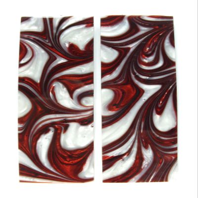White & Red Pearl Knife Scale Sets