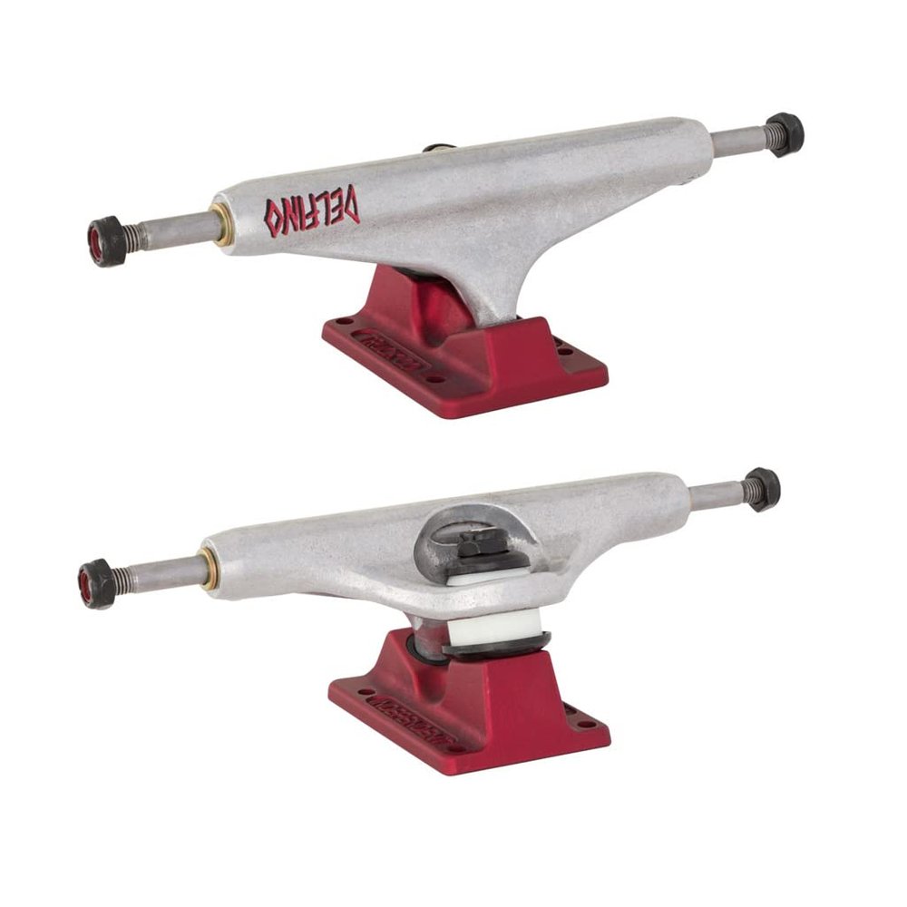 Independent Stage 11 Hollow Delfino Skateboard Trucks SIL/Red 159
