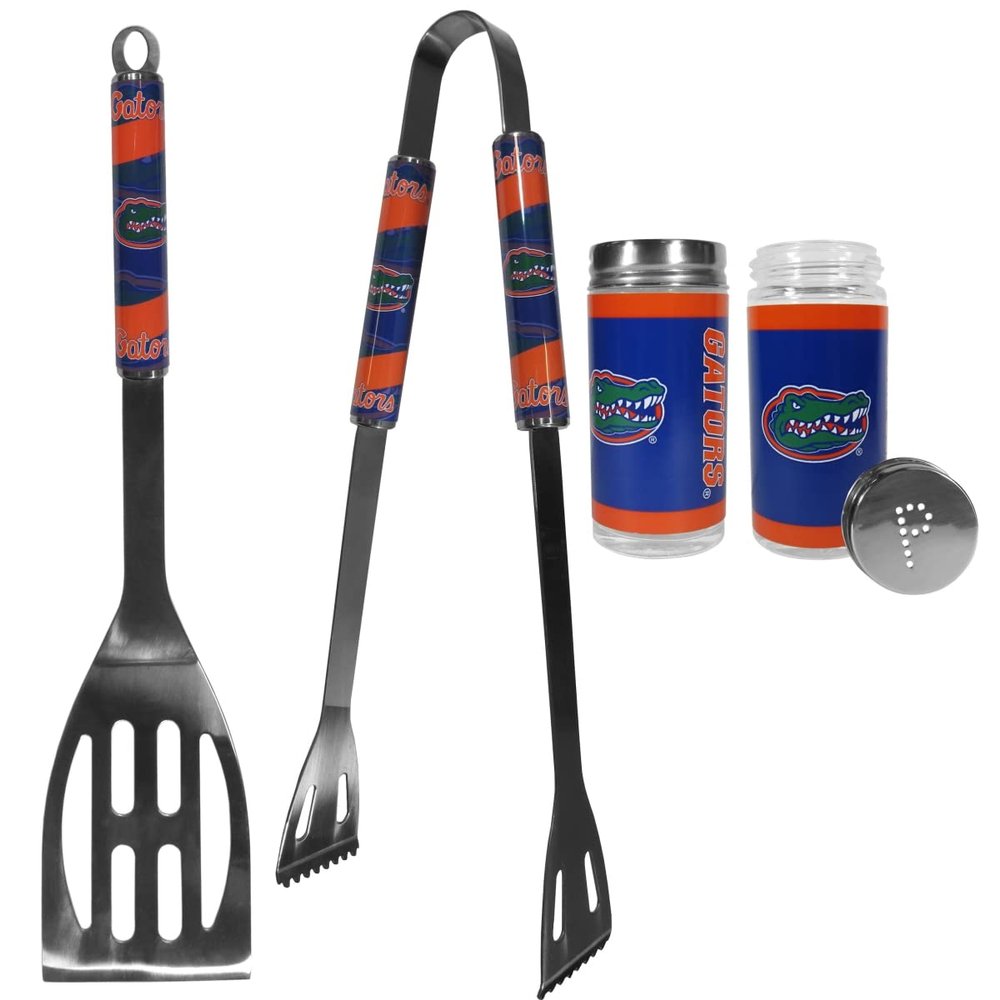 Siskiyou C2BQ4TSP Unisex NCAA Florida Gators 2 Piece BBQ Set with Tailgate Salt & Pepper Shaker - One Size
