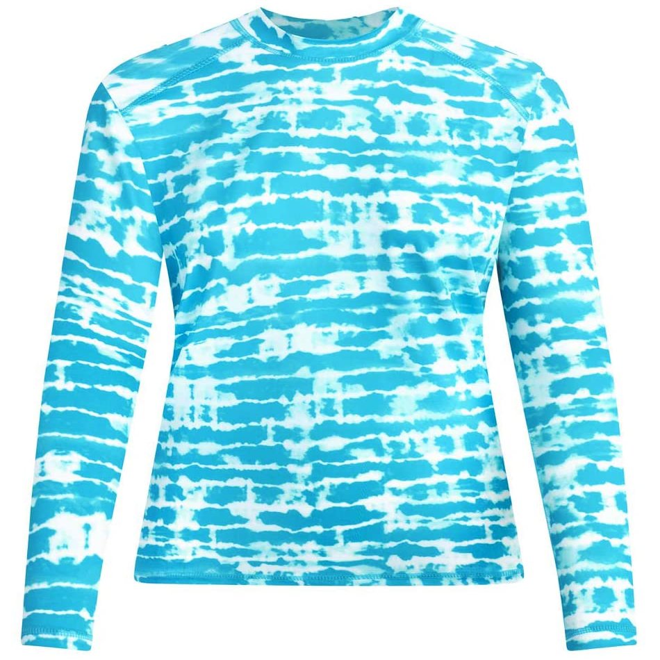 Kanu Surf Womens, Keri Long-Sleeve UPF 50 Rashguard, Harmony Aqua, Medium