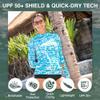 Kanu Surf Womens, Keri Long-Sleeve UPF 50 Rashguard, Harmony Aqua, Medium view 2