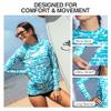 Kanu Surf Womens, Keri Long-Sleeve UPF 50 Rashguard, Harmony Aqua, Medium view 4