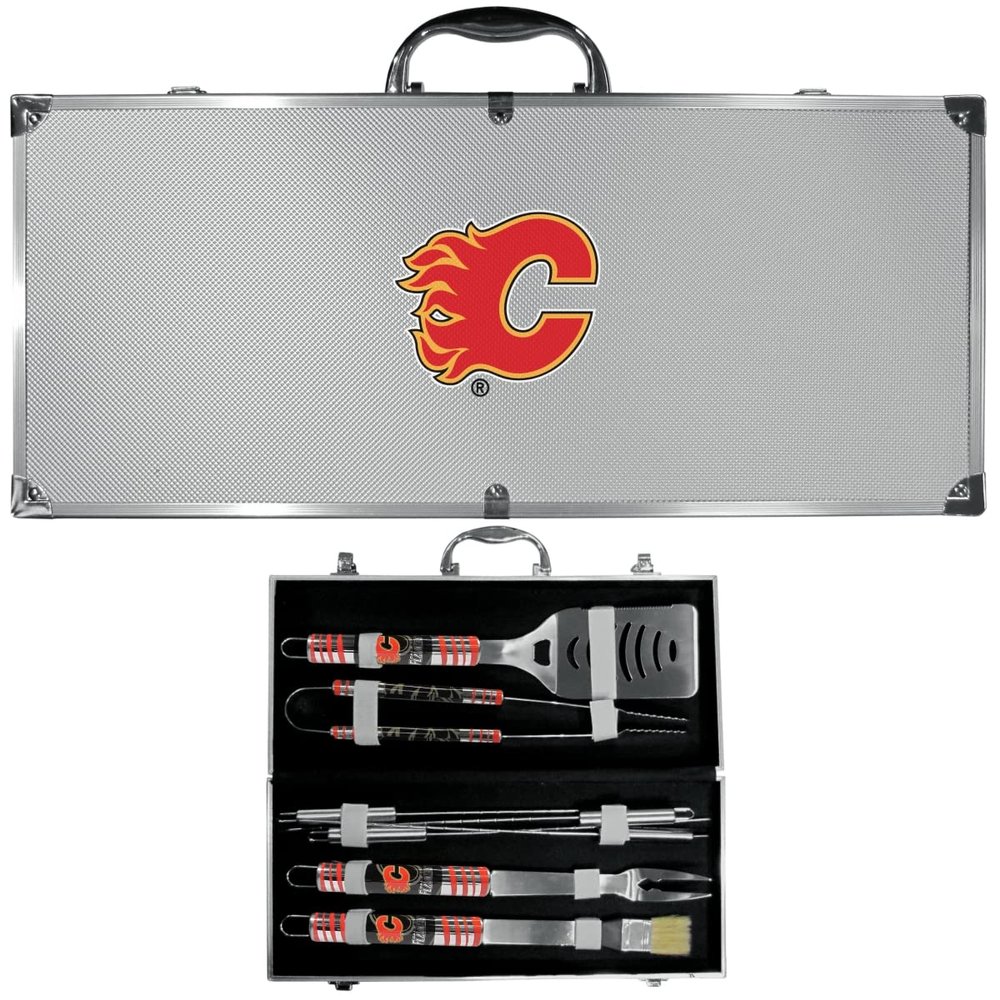 Siskiyou H8BQ60 Unisex NHL Calgary Flames 8 Piece Tailgater BBQ Set
