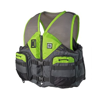 BLUESTORM Sportsman Life Jacket PFD for Adults - US Coast Guard (USCG) Approved Type 3 Life Vest Preserver for Fishing, Kayaking, & More (Hi-Vis Green, S/M)