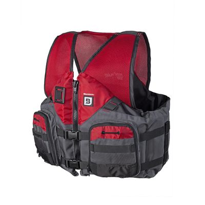 BLUESTORM Sportsman Life Jacket PFD for Adults - US Coast Guard (USCG) Approved Type 3 Life Vest Preserver for Fishing, Kayaking, & More (Nitro Red, S/M)