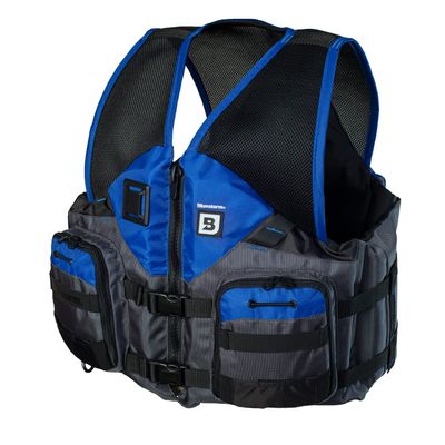 BLUESTORM Sportsman Life Jacket PFD for Adults - US Coast Guard (USCG) Approved Type 3 Life Vest Preserver for Fishing, Kayaking, & More (Deep Blue, L/XL)