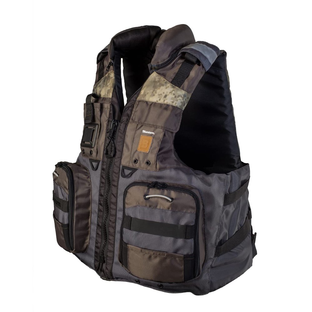 BLUESTORM Classic Life Jacket PFD for Adults - US Coast Guard (USCG) Approved Type 3 Life Vest Preserver for Fishing, Kayaking, & More (Legendary Taupe, S/M)