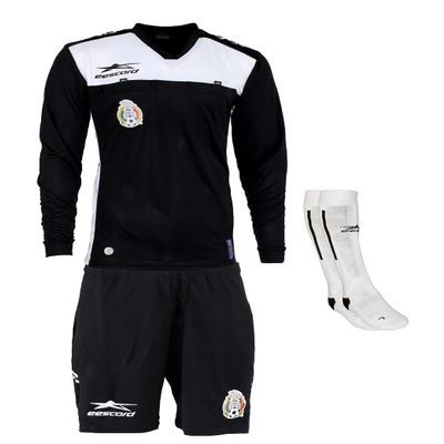 eescord Authentic Official Femexfut Referee Uniform 2022 Arbitro Mexico L/Sleeve (Small, Black)