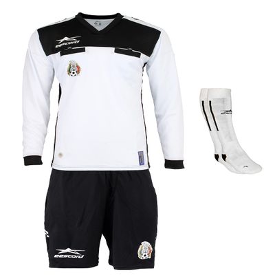 eescord Authentic Official Femexfut Referee Uniform 2022 Arbitro Mexico L/Sleeve (Small, White)