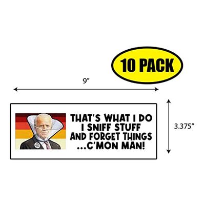 Biden Sniff Stuff Vinyl Sticker Decal (3.37" x 9") | Peel & Stick | Biden, President, Political, Republican, Humor