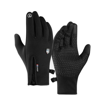 FUFU Gloves Anti-Slip Winter Gloves Wind Cold Protection Gloves, Riding Gloves Suitable for Cycling, Driving, Running and Fishing (Color : Black, Size : XL)