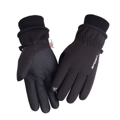 FUFU Gloves Winter Thermal Windproof Gloves Touchscreen Gloves for Cold Weather Skiing Cycling Running Hiking (Color : Black)