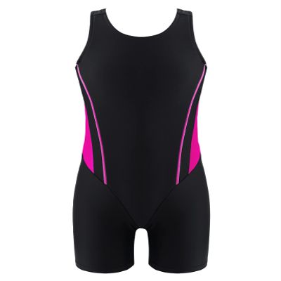 Loloda Kids Girls Boyleg Racerback Short Jumpsuit Swimsuit One Piece Beach Sports Athletic Bathing Suit Rose_Red 8 Years