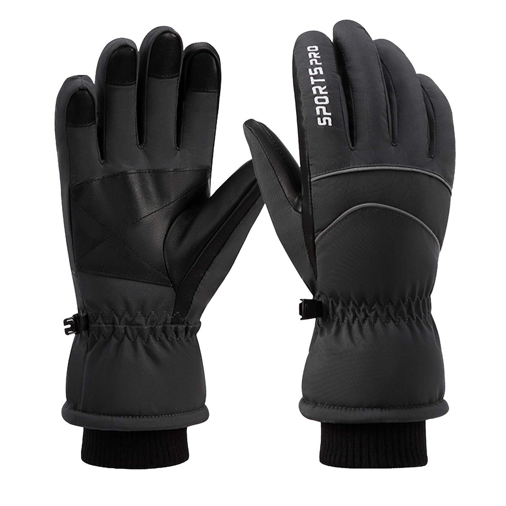FUFU Gloves Winter Gloves Warm Gloves Thick Lining Gloves Non-Slip Touch Screen Gloves Outdoor Cycling Running (Color : Gray, Size : L)