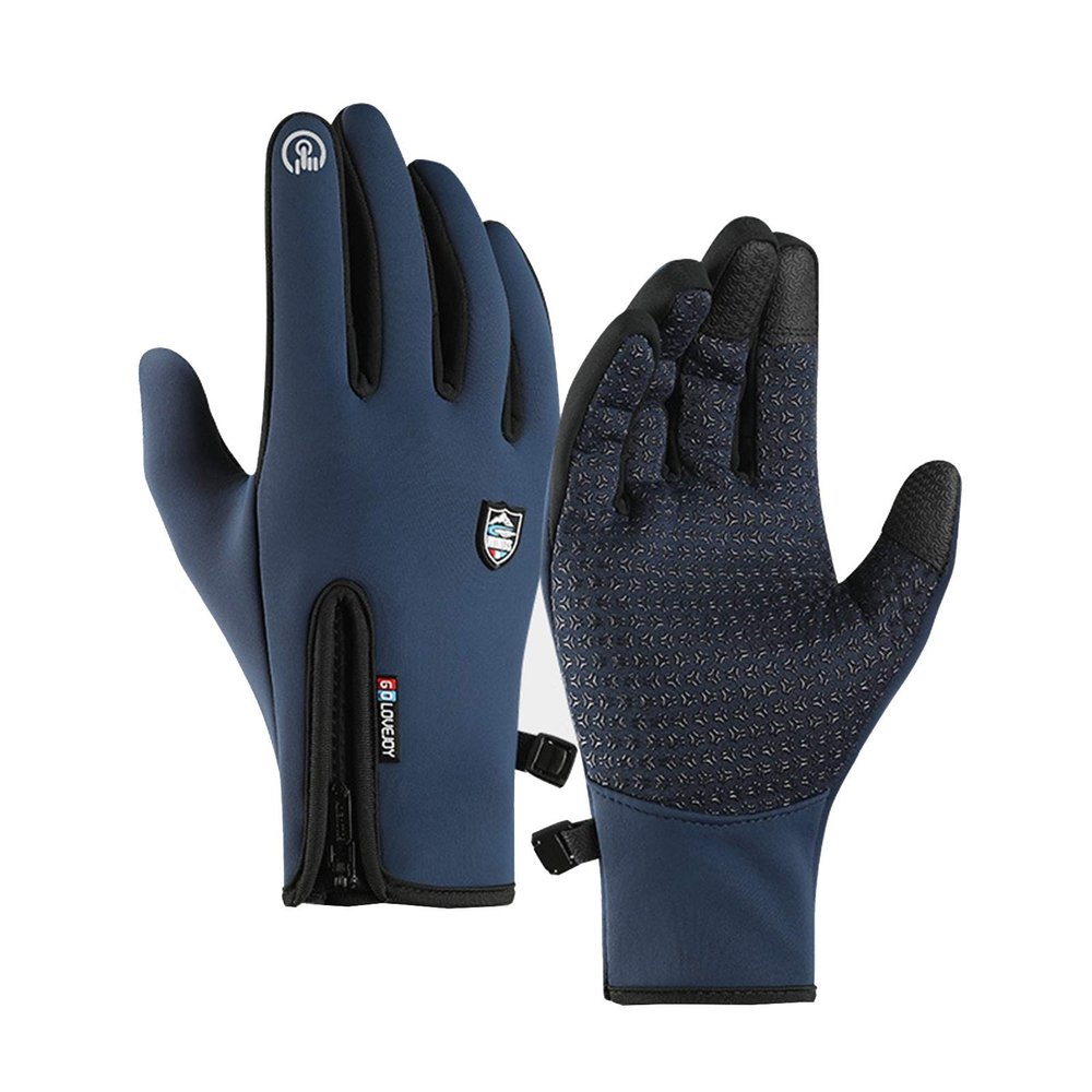 FUFU Gloves Anti-Slip Winter Gloves Wind Cold Protection Gloves, Riding Gloves Suitable for Cycling, Driving, Running and Fishing (Color : Blue, Size : S)