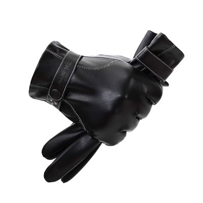 FUFU Gloves Men's Leather Gloves, Touch Screen Winter Warm Gloves, Driving Outdoor Gloves Windproof and Waterproof