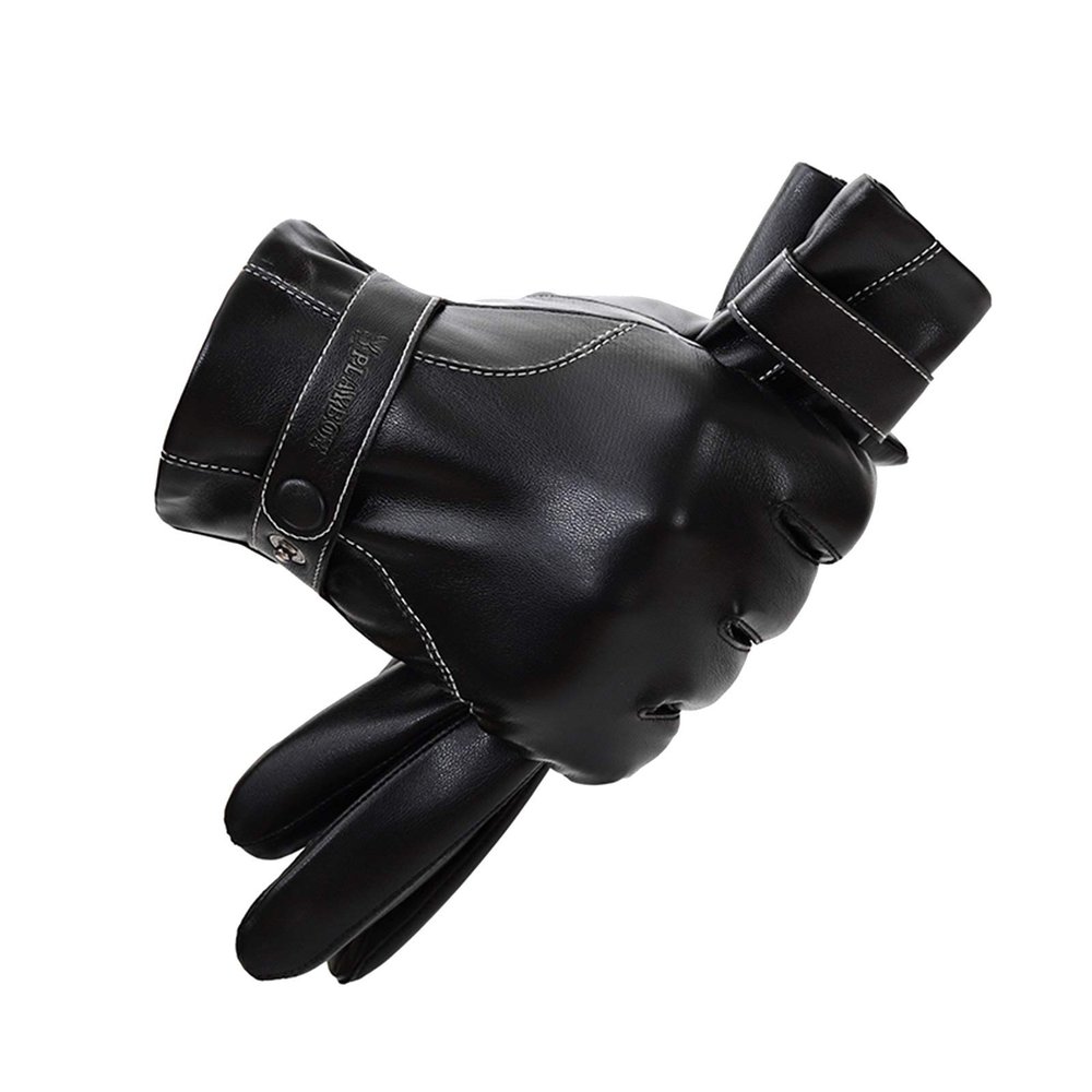 FUFU Gloves Men's Leather Gloves, Touch Screen Winter Warm Gloves, Driving Outdoor Gloves Windproof and Waterproof