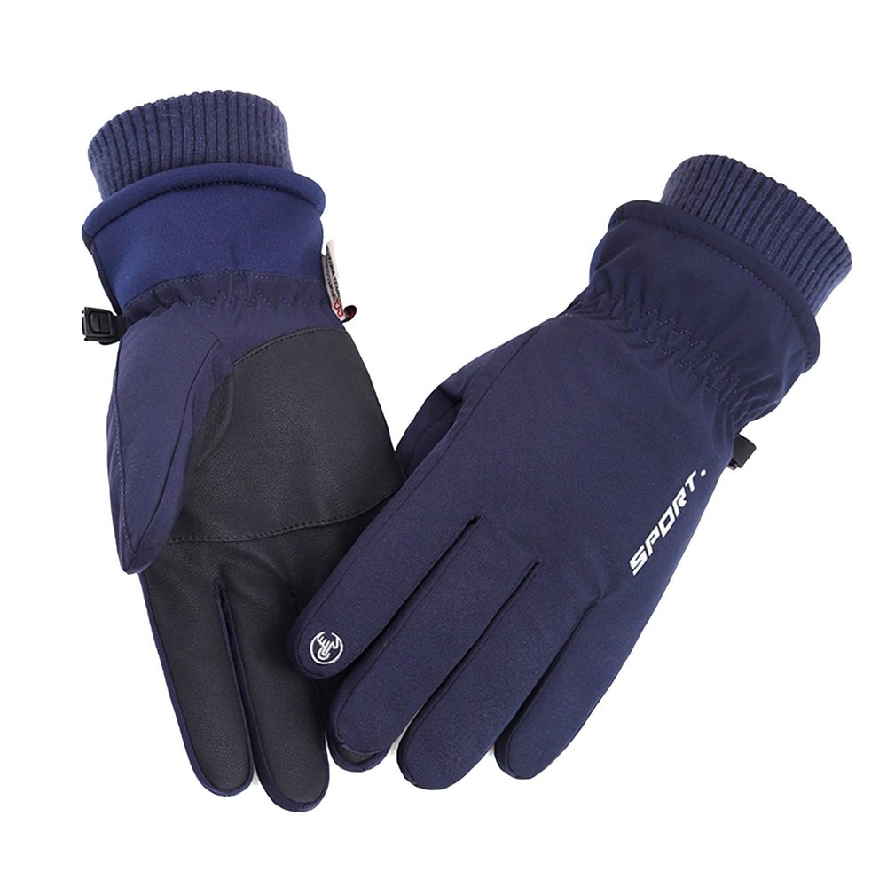 FUFU Gloves Winter Thermal Windproof Gloves Touchscreen Gloves for Cold Weather Skiing Cycling Running Hiking (Color : Blue)
