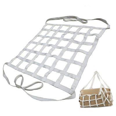 Safety Lifting Sling Net, Nylon Webbing Hoisting Net, Truck/Trailer/Cargo Net, Useful for Dock Loading and Unloading Goods (Color : White, Size : 1x1m(300kg))
