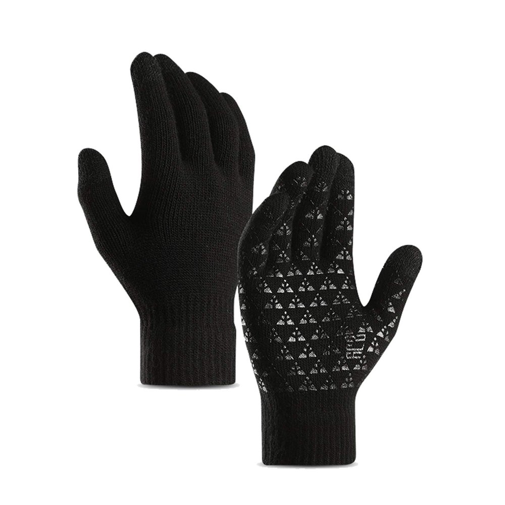 FUFU Gloves Running Gloves, Lightweight Touch Screen Thermal Gloves, Anti-Slip Winter Gloves Suit for Running, Driving, Cycling (Color : A)
