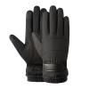 FUFU Gloves Winter Warm Gloves, Touch Screen Gloves, Waterproof and Windproof Bicycle Gloves, Daily Use (Color : Black, Size : S) view 1