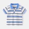 Alvivi Toddler Baby Boys Summer T-Shirt Tops Short Sleeve Turndown Collar Button-up Striped Shirt Blue 5-6 Years view 2