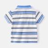 Alvivi Toddler Baby Boys Summer T-Shirt Tops Short Sleeve Turndown Collar Button-up Striped Shirt Blue 5-6 Years view 3