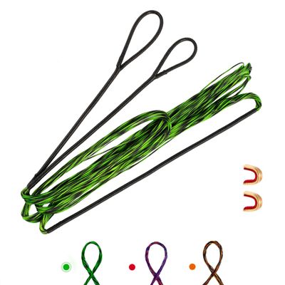 Deerseeker Archery Bowstring Set with 2 Nocking Points Dacron Recurve Bow String Replacement 12, 14, 16 Strands for Traditional Longbow Bow Shooting 48-70 inchesGreen, 1pcs 