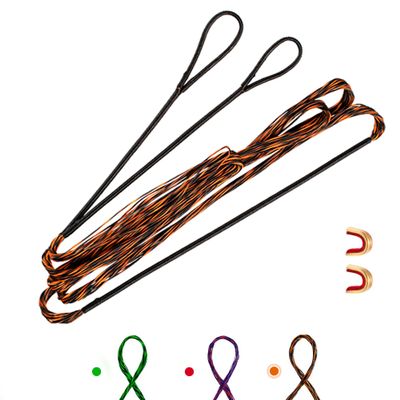Deerseeker Archery Bowstring Set with 2 Nocking Points Dacron Recurve Bow String Replacement 12, 14, 16 Strands for Traditional Longbow Bow Shooting 48-70 inchesBrown, 1pcs 