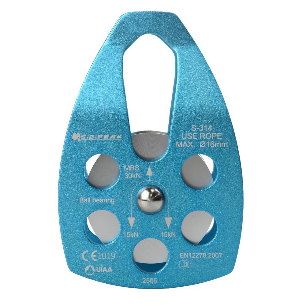 SEPEAK 30kN Large Rescue Pulley Sheave with Swing Plate CE UIAA, Portable Outdoor Climbing Pulley for Backyard Zipline,Fits Rope up to 16 mm/Holds Up to 6750lbs